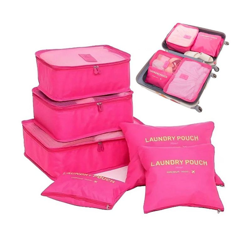 GENERICO - Set Organizadores de Maleta Bolsas Impermeable para Viaje 6PCS Rosado