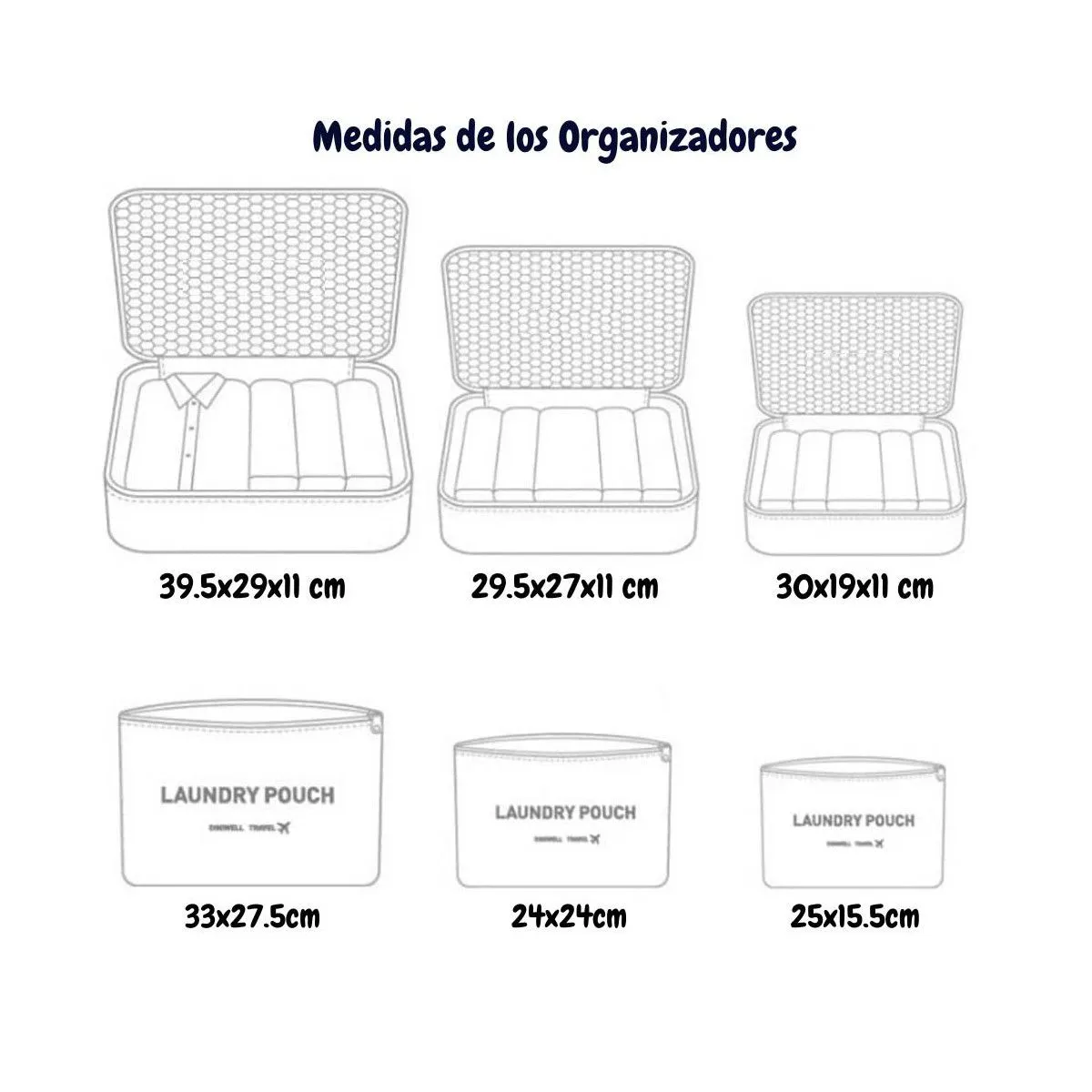 GENERICO - Set Organizadores de Maleta Bolsas Impermeable para Viaje 6PCS Rosado