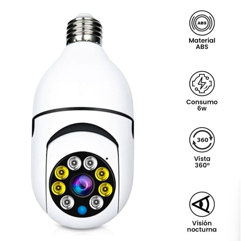 OEM - Camara IP de Seguridad WiFi Foco Bombillo Espia ControlCelular
