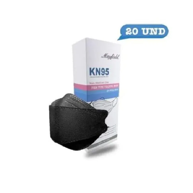 MAYFIELD - MASCARILLA NEGRO MAYFIELD KN95 FISH SHAPE 20 unid empaque individual