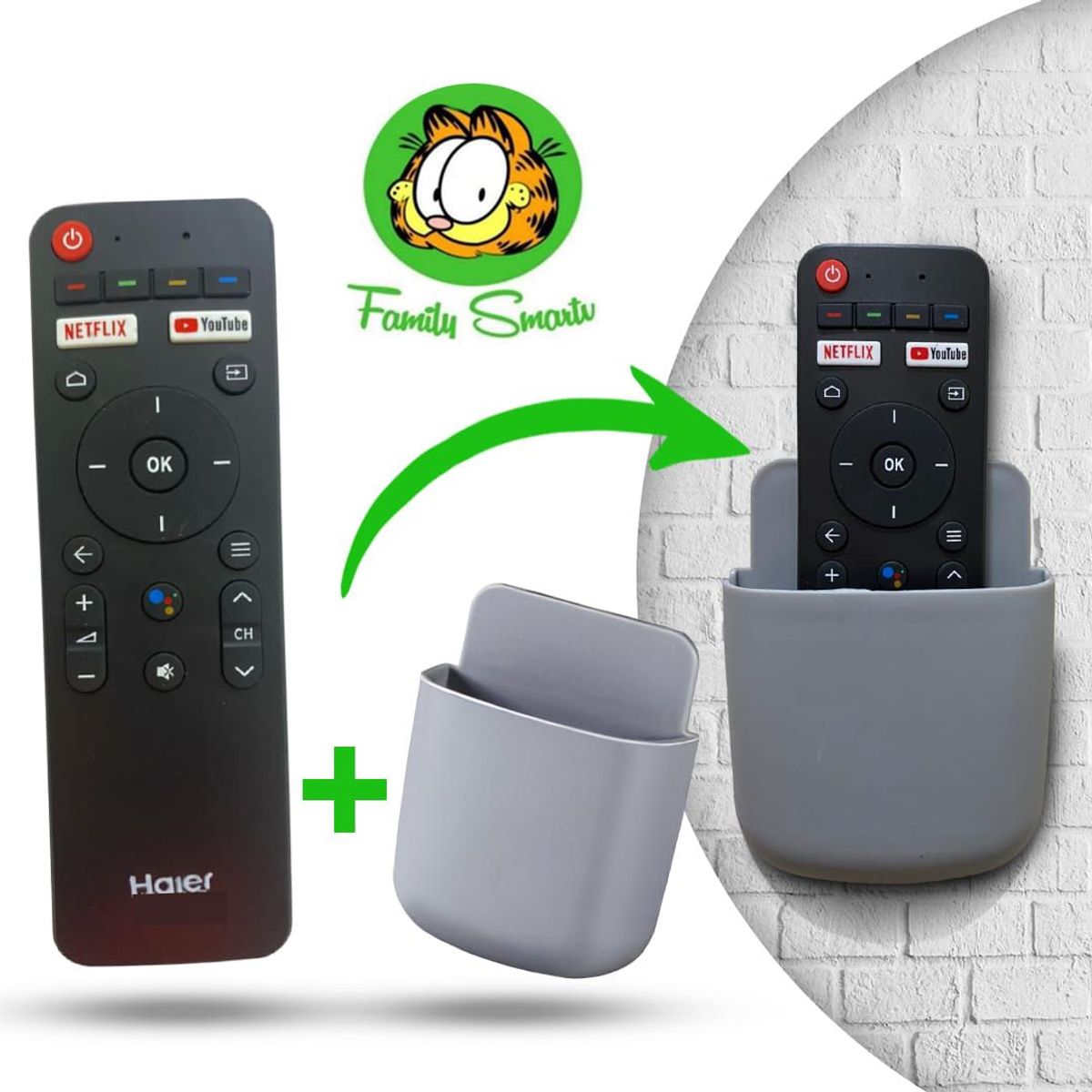 GENERICO - Control Remoto Genérico para Tv Smart Haier 2022 + Soporte