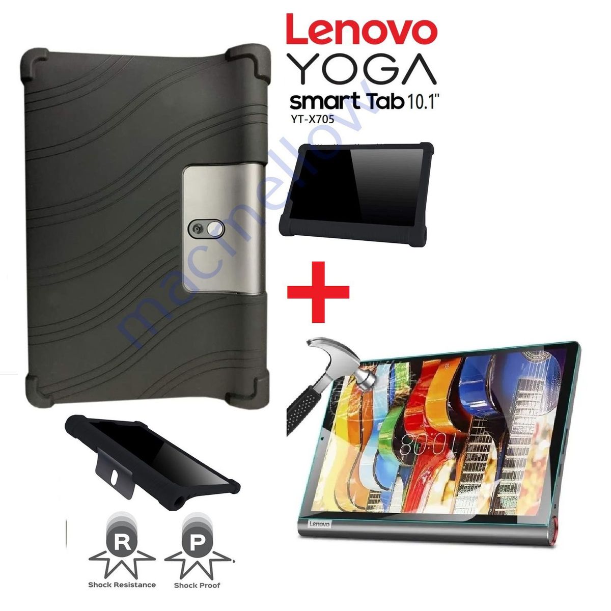 GENERICO - Funda Silicona + Mica Vidrio para Lenovo Yoga Smart Tab 10.1 YT-X705