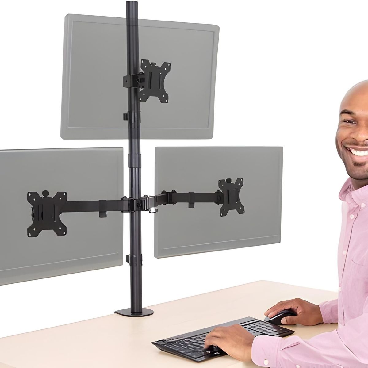 GENERICO - MONTECH - Soporte de Escritorio para Triple Monitor de 13 a 32 Pulg