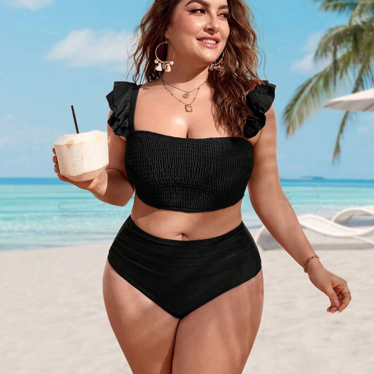 GENERICO - Tankini Cintura Alta - Traje Ropa de baño Mujer Plus Size