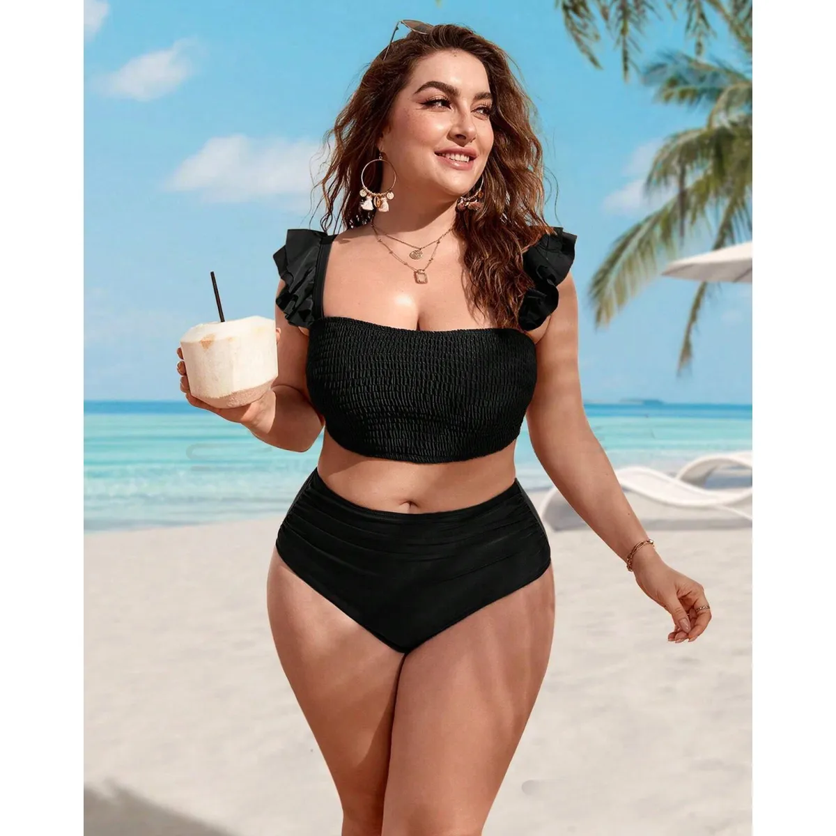 GENERICO - Tankini Cintura Alta - Traje Ropa de baño Mujer Plus Size