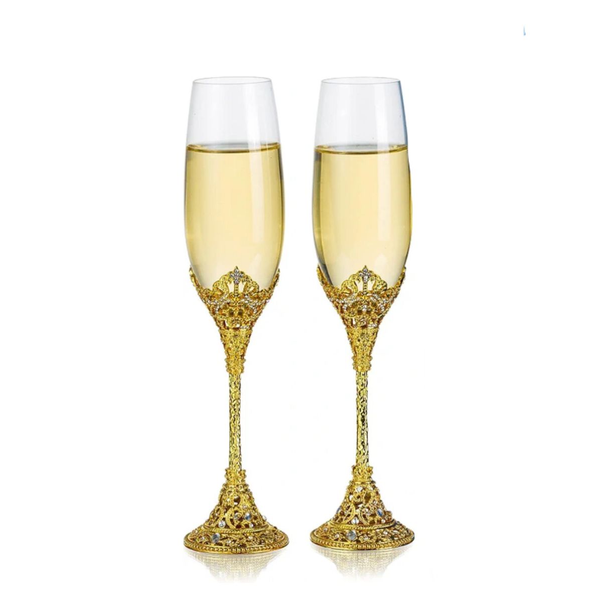 GENERICO - Copas de champán de cristal, juego de 2 copas