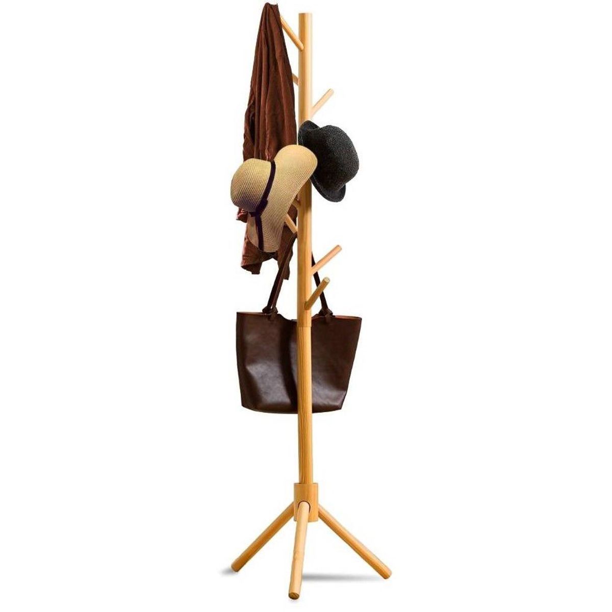 GENERICO - Perchero de Pie Tipo Madera Organizador Colgador Estante 1.75 MT