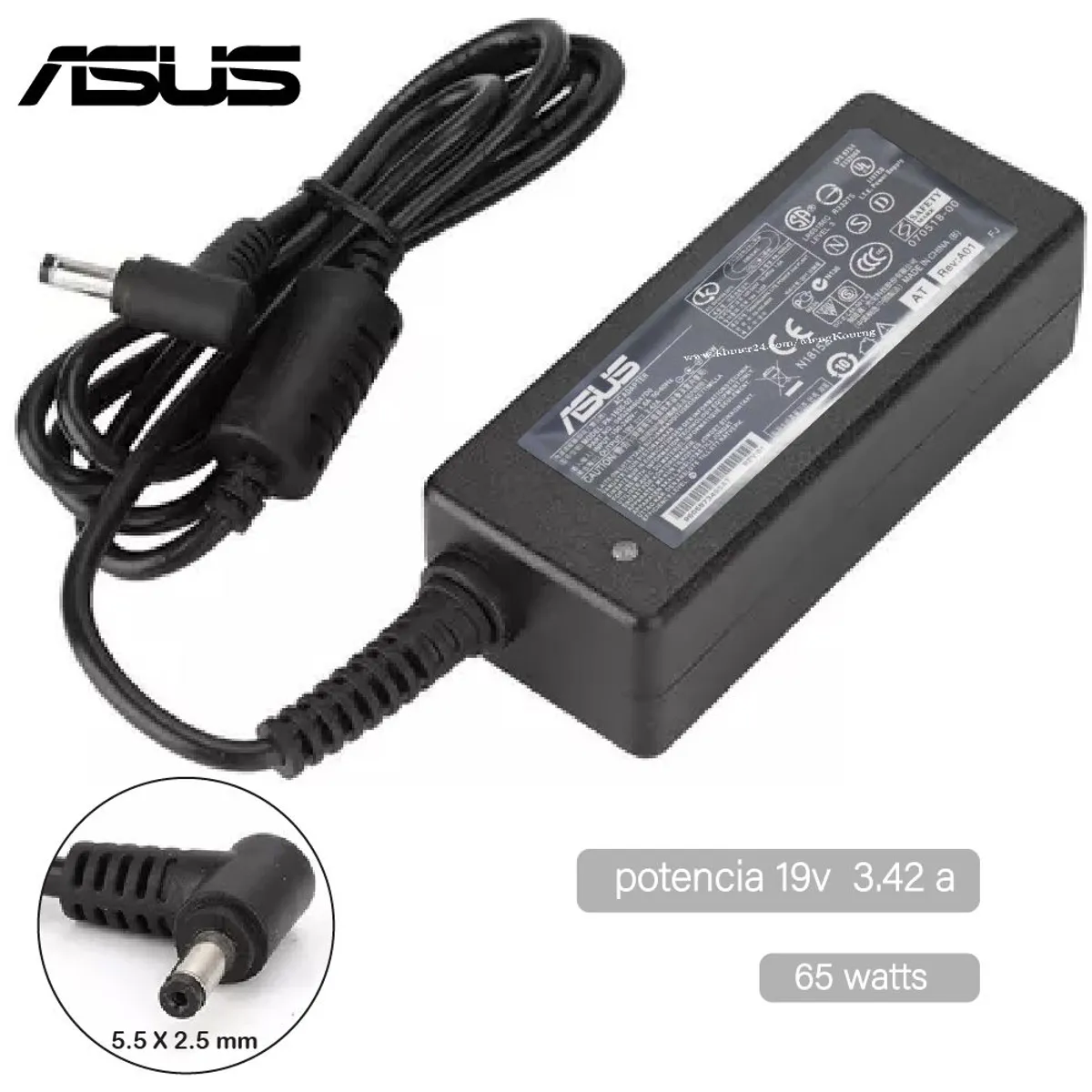 GENERICO - Cargador Genérico Laptop Asus 19v 3-42a 5-5x2-5mm 65w