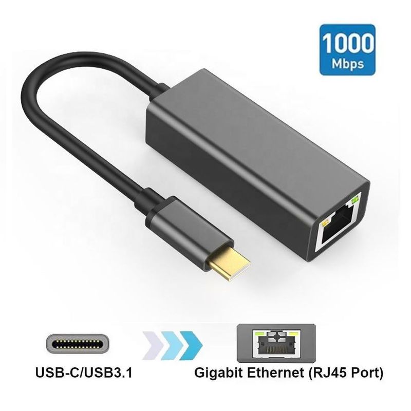 OEM - Adaptador de Red Tipo C a Rj45 Gigabit Windows Mac - ALUMINIO