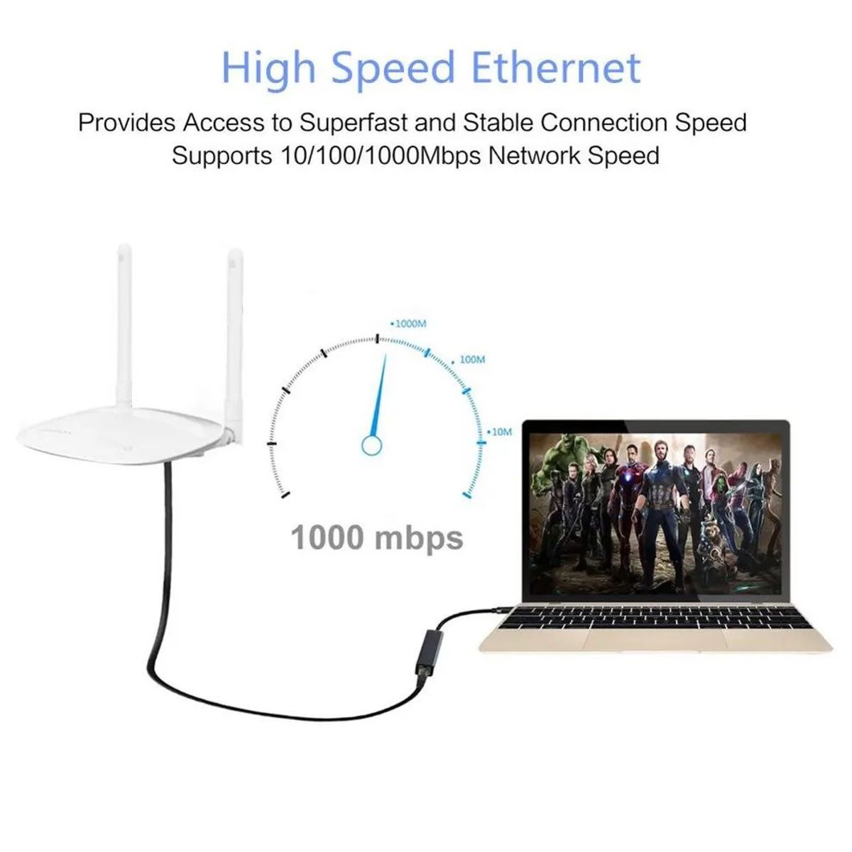 OEM - Adaptador de Red Tipo C a Rj45 Gigabit Windows Mac - ALUMINIO