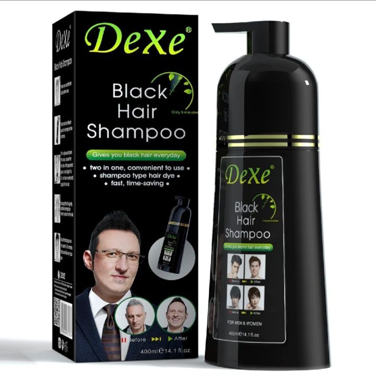 DEXE - Tinte Shampoo Dexe Black Hair Negro En Frasco 400ml