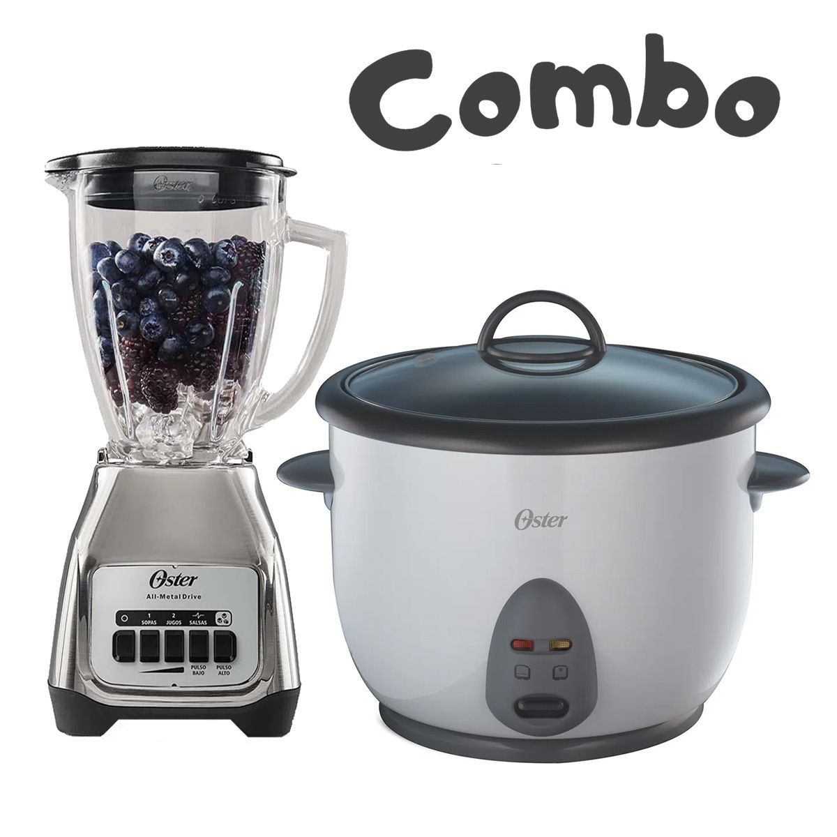 OSTER - Combo Licuadora Oster BLSTKAG-NPB mas Olla arrocera Oster Blanca