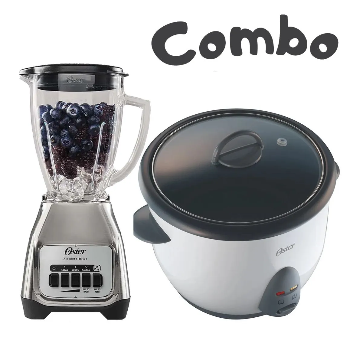 OSTER - Combo Licuadora Oster BLSTKAG-NPB mas Olla arrocera Oster Blanca