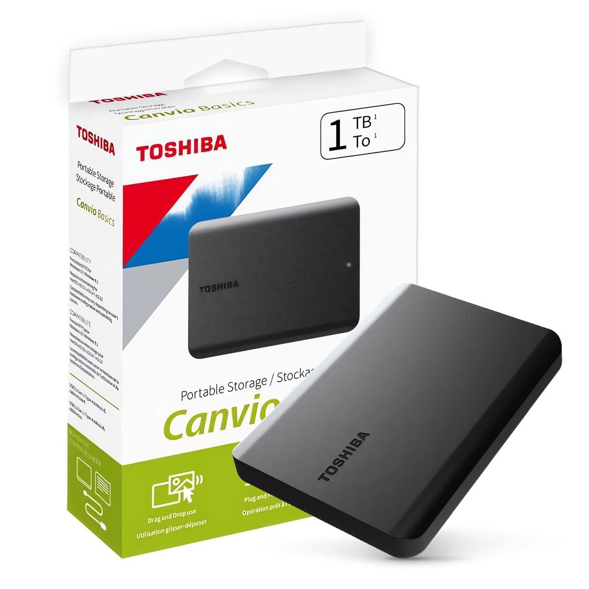 TOSHIBA - Disco Duro Externo Toshiba Canvio Basics Usb 3.0 Negro 1 Tb