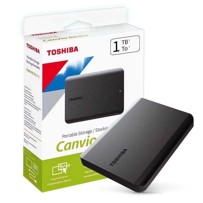 TOSHIBA - Disco Duro Externo Toshiba Canvio Basics Usb 3.0 Negro 1 Tb