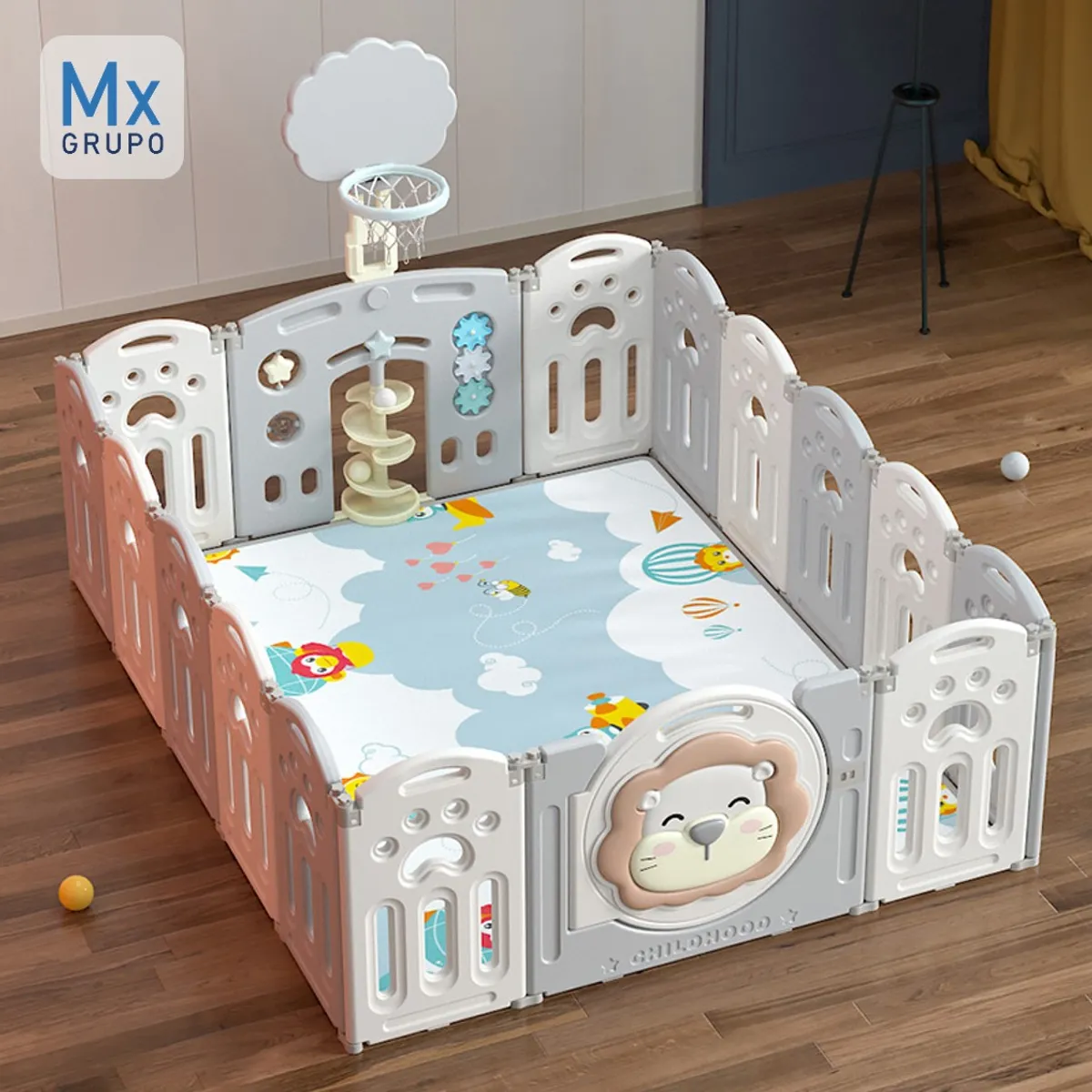 GENERICO - CORRAL PARA BEBE LEONCITO GRIS