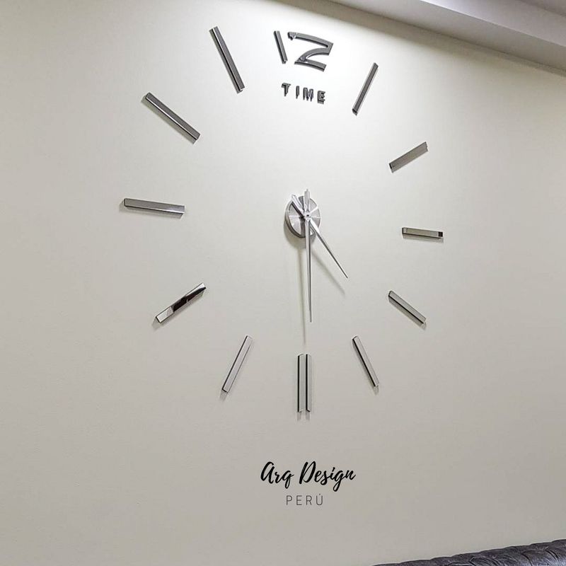 GENERICO - Reloj de Pared para Sala Moderno - Noha Plateado