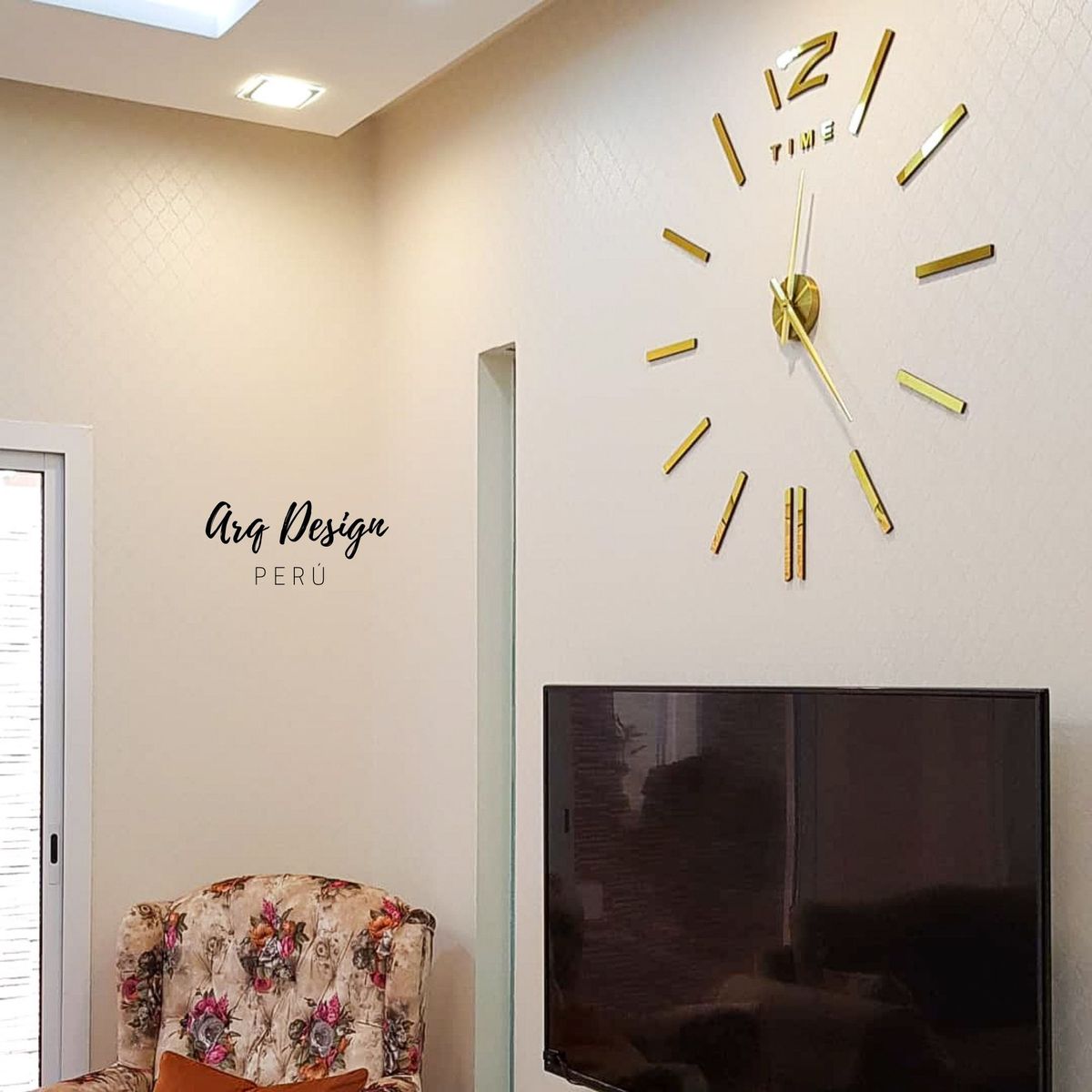 GENERICO - Reloj de Pared para Sala Moderno - Noha Dorado