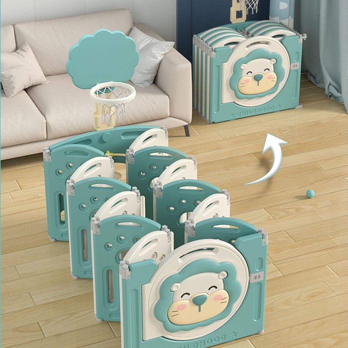 GENERICO - CORRAL PARA BEBE LEONCITO VERDE