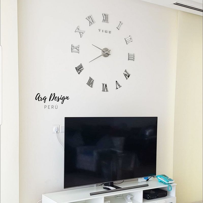 GENERICO - Reloj de Pared para Sala Moderno - Lucas Plateado