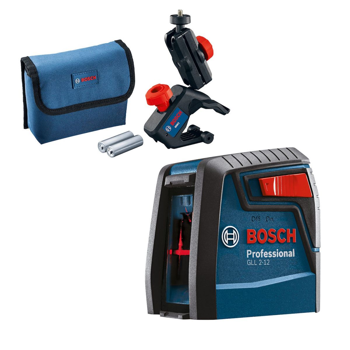 BOSCH - Nivel Láser a Pilas 12m Luz Roja Bosch GLL 2-12