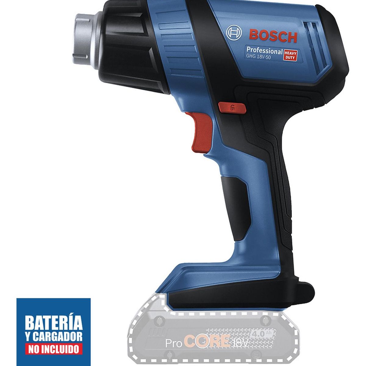 BOSCH - Pistola de Calor 18V 500 °C Baretool Bosch GHG 18V-50