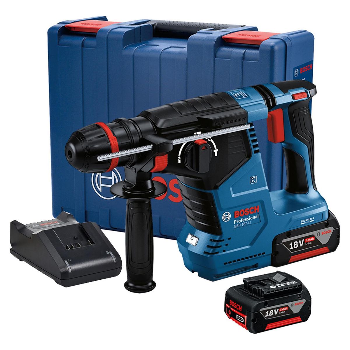 BOSCH - Rotomartillo SDS Plus/Cilind 18V Brushless 2 Bat Bosch GBH 187-LI