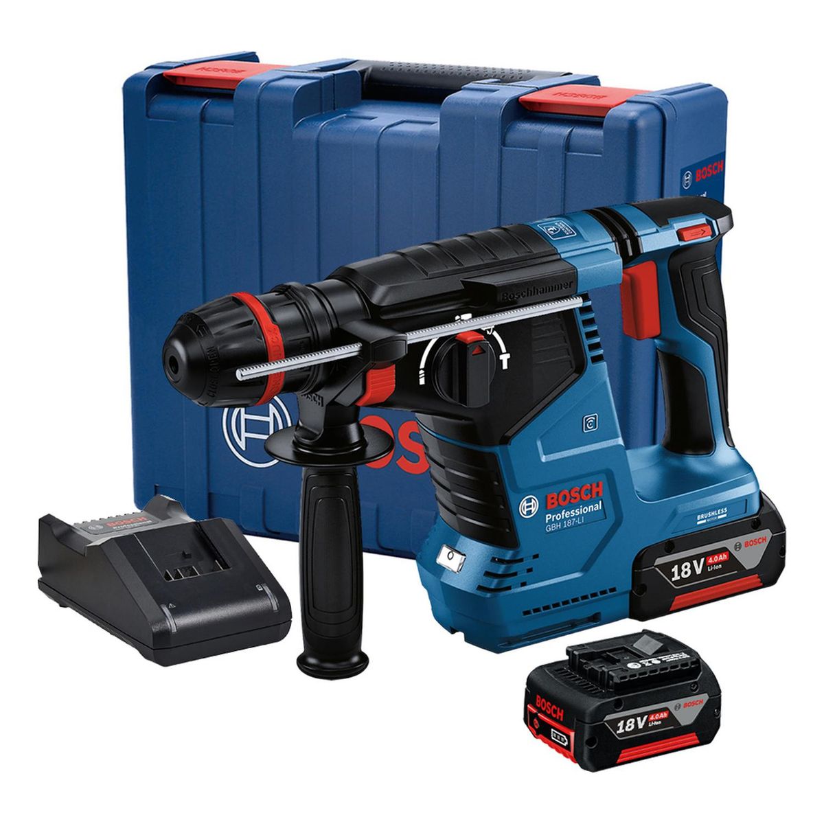 BOSCH - Rotomartillo SDS Plus/Cilind 18V Brushless 2 Bat Bosch GBH 187-LI