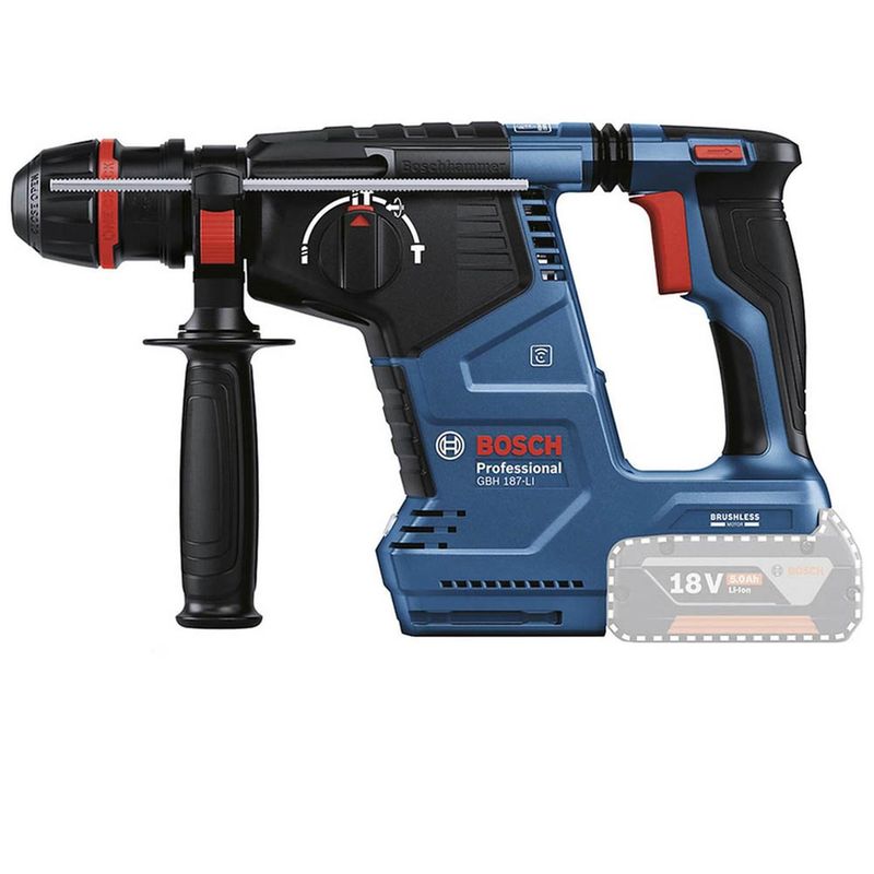 BOSCH - Rotomartillo SDS Plus Cilind 18V Brushless Baretool Bosch GBH 187-LI
