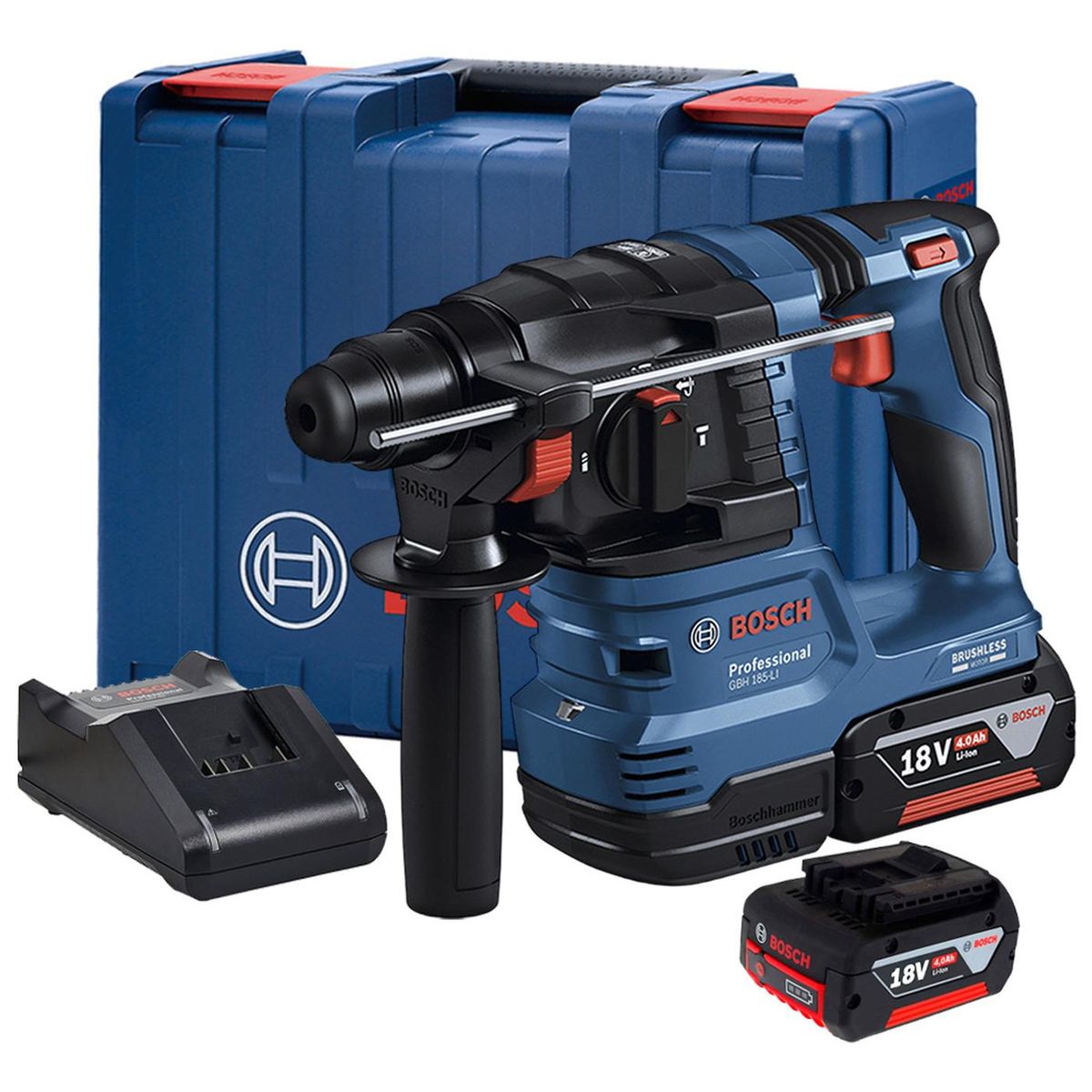 Bosch - Rotomartillo SDS Plus 18V Brushless Inc 2 Bat y Carg Bosch GBH 185-LI