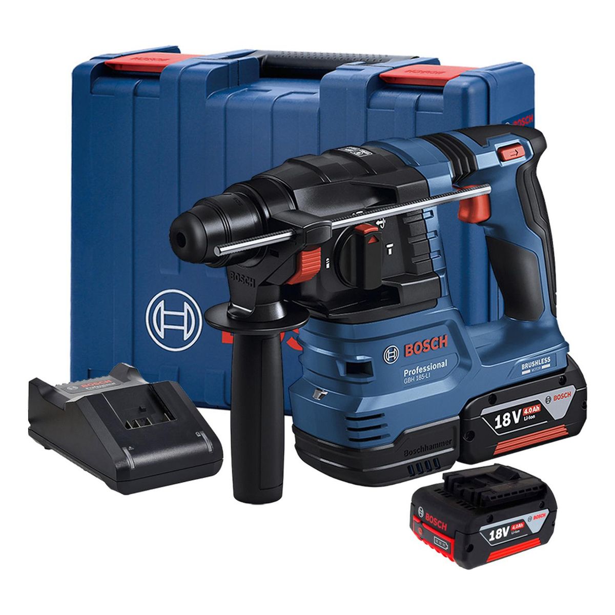 Bosch - Rotomartillo SDS Plus 18V Brushless Inc 2 Bat y Carg Bosch GBH 185-LI