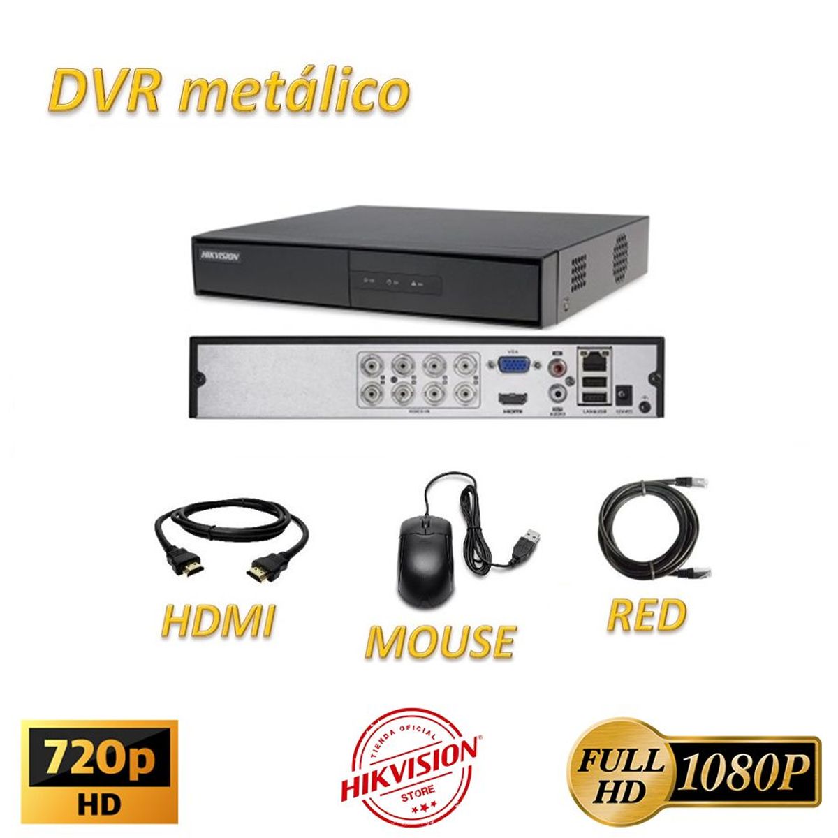 HIKVISION - kit 7 Cámaras Seguridad FULLHD Hikvision + 1TB + AUDIO + Cable