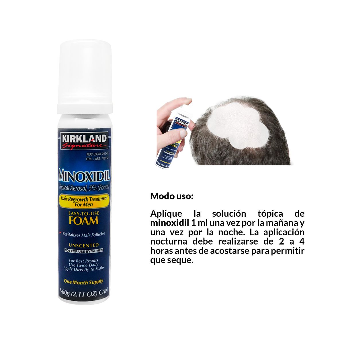 GENERICO - 6 Minoxidil Espuma Kirkland