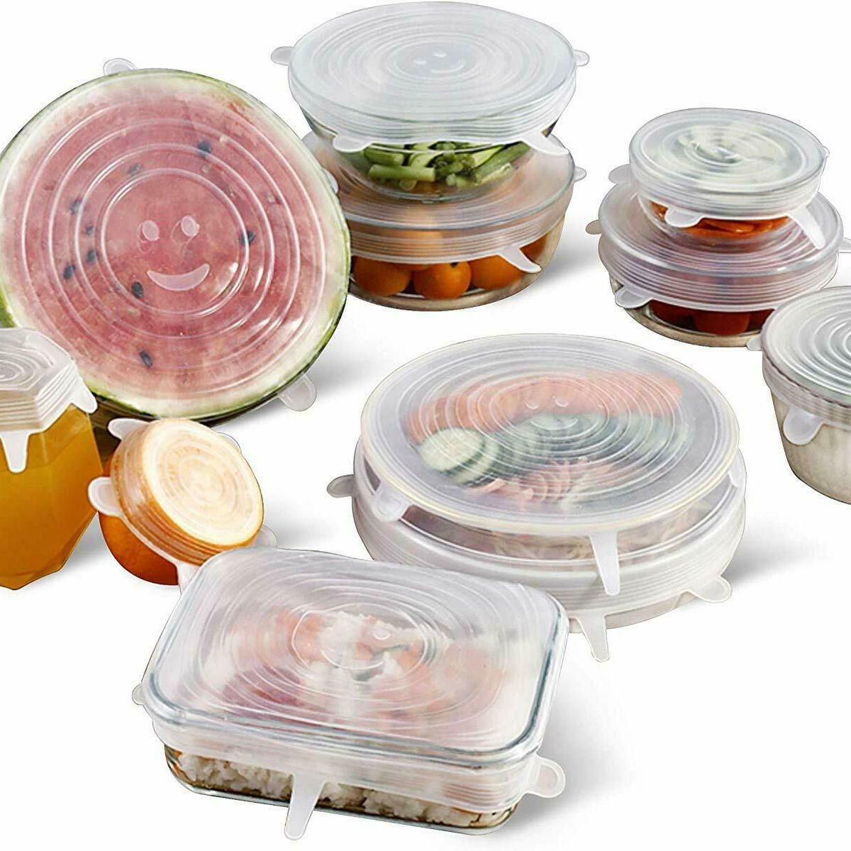 GENERICO - Tapas De Silicona Reutilizables Pack De 6 Alimentos Frescos