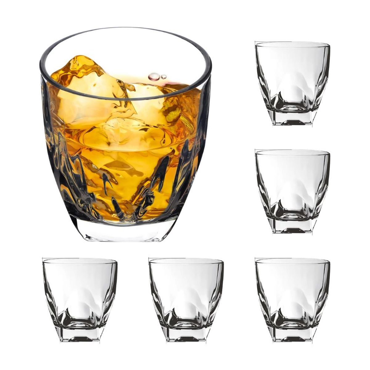 INSPIRA - Set de 6 Vasos de Whisky Caja de 6 Vasos de Vidrio Elegante