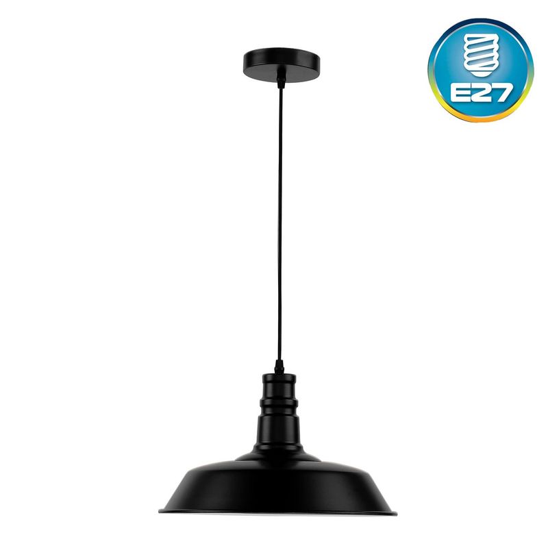 LIGHTECH - Lightech Lámpara Colgante Campana E27 Color Negro - No Incluye Foco