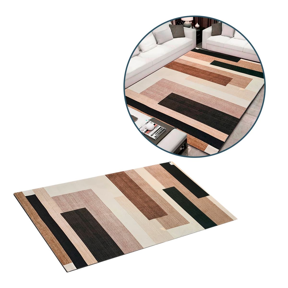 BUYPAL - Alfombra Madera 160x230cm Sala Piso Cuartos