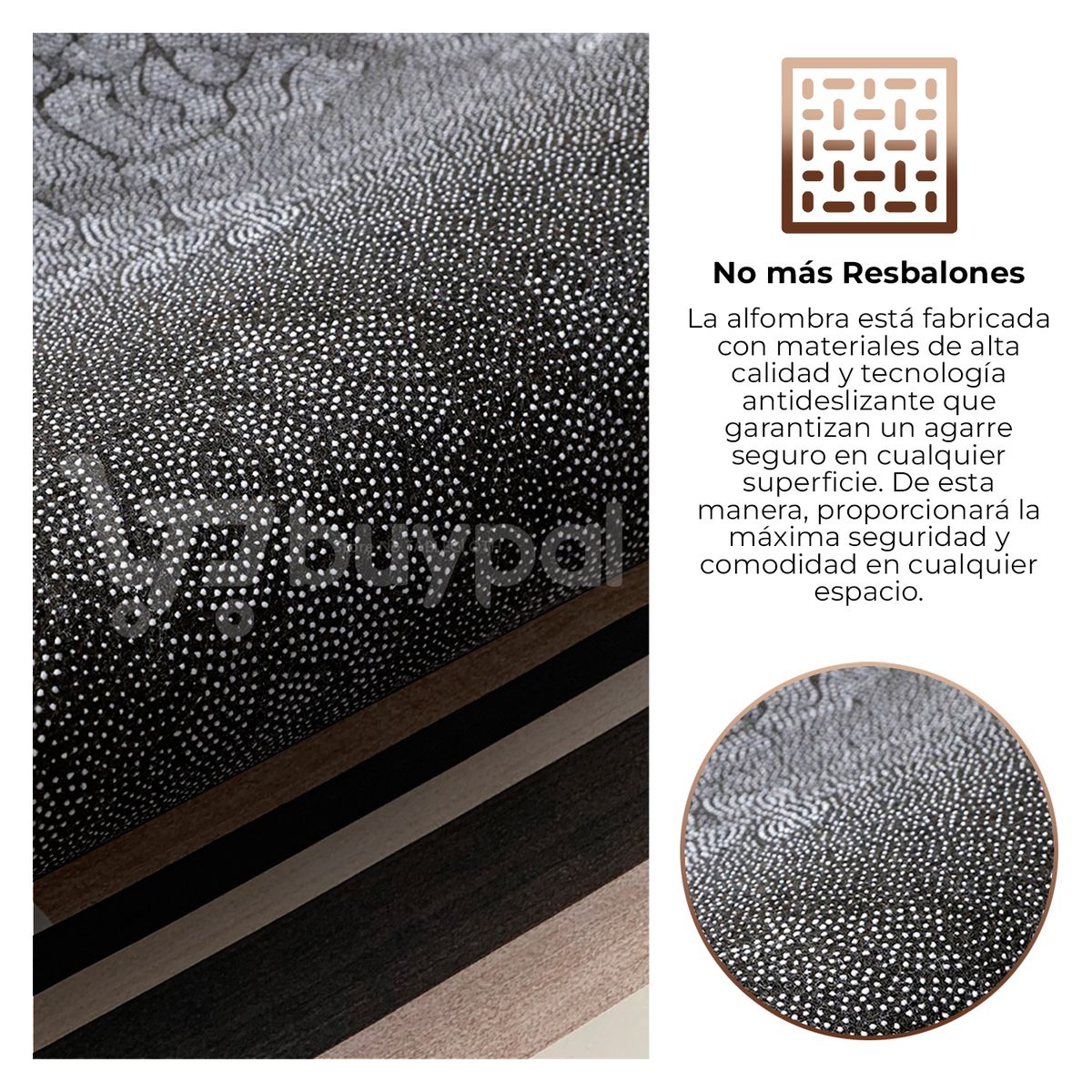 BUYPAL - Alfombra Madera 160x230cm Sala Piso Cuartos
