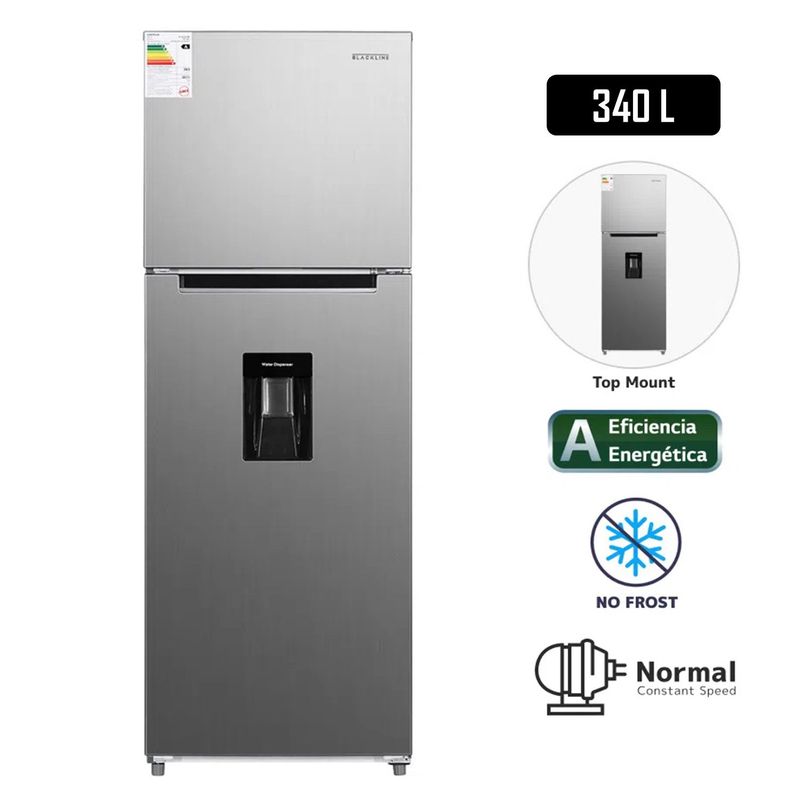 BLACKLINE - Refrigeradora BLACKLINE 340L No Frost Inox