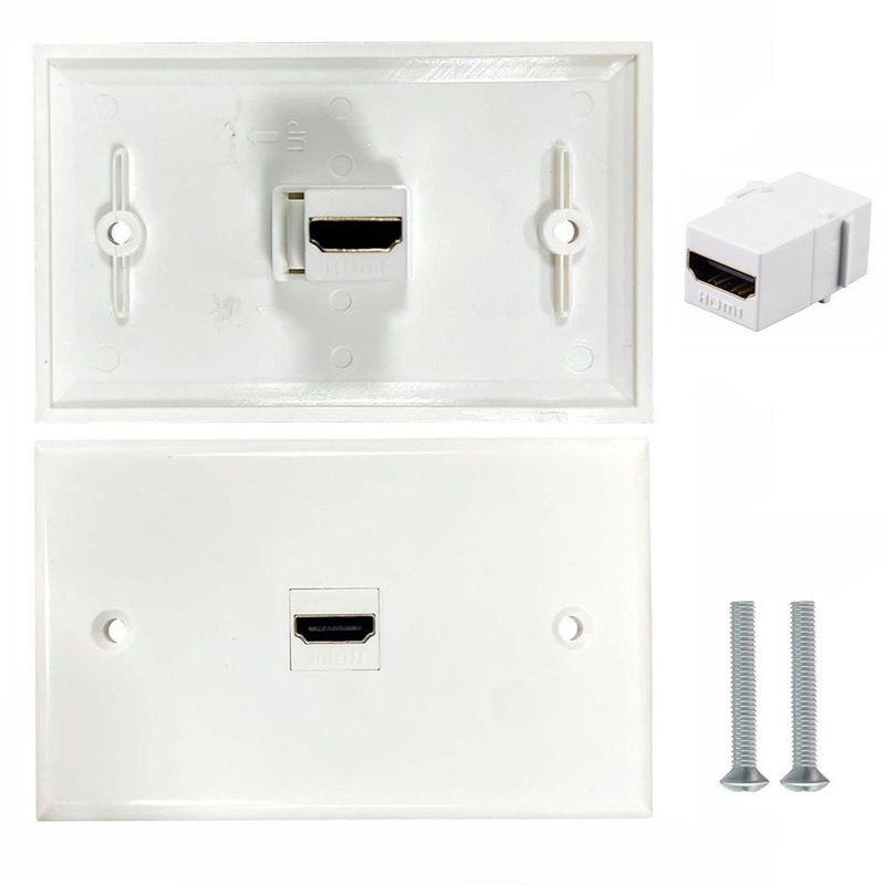TRAUTECH - Placa ABS HDMI Faceplate Hdmi Hembra 1 Puesto 1080P TRAUTECH EMPALME