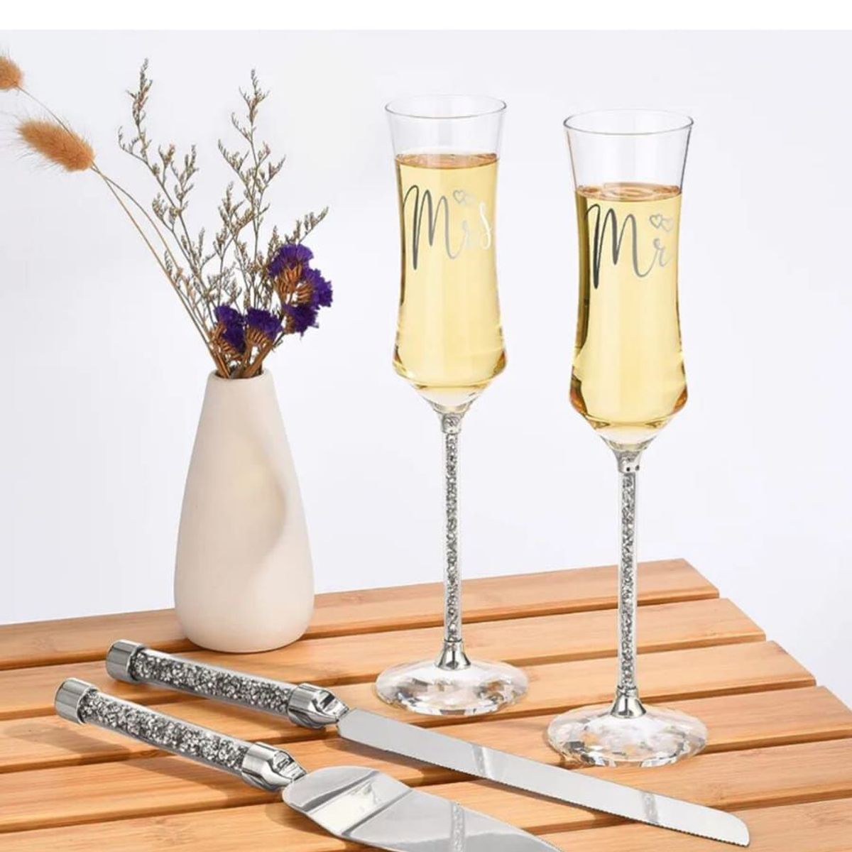 GENERICO - Juego de copa y espátula para boda