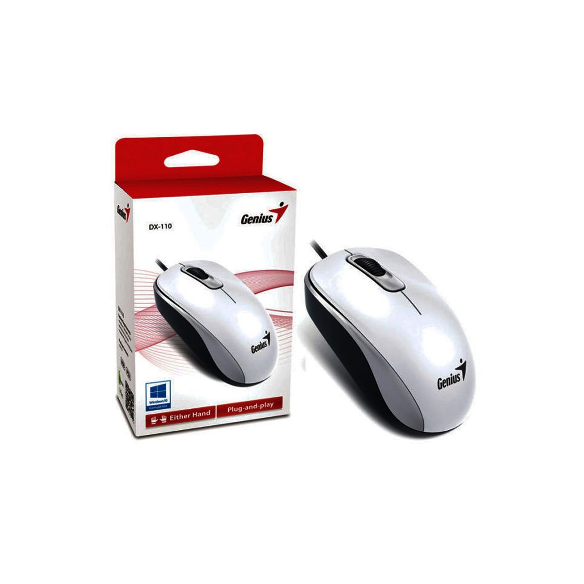 GENIUS - Mouse Genius Alambrico Dx-110 - Blanco