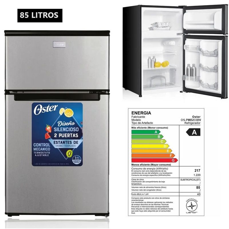 OSTER - Frigobar OSTER 85L OS-PMB233BV Silver
