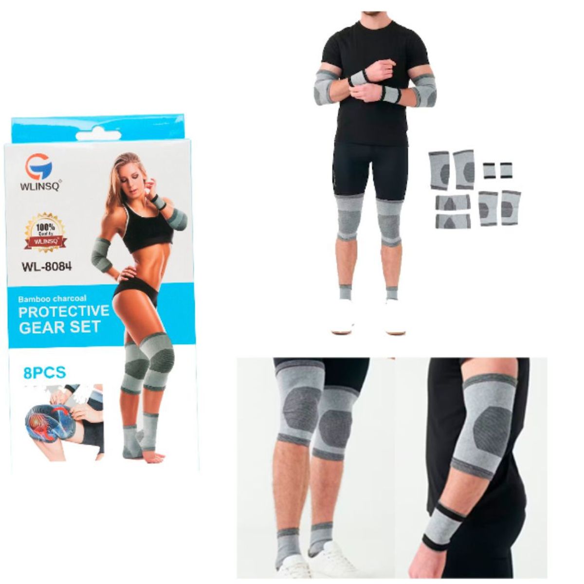 GENERICO - Set 8 Protector de Articulaciones Transpirable de Compresión