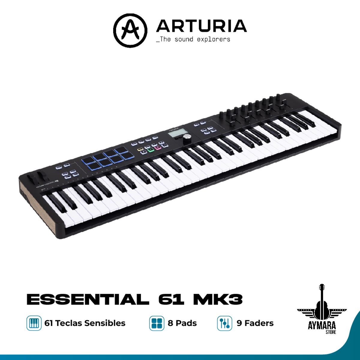 ARTURIA - ARTURIA KEYLAB ESSENTIAL 61 MK3 (NEGRO) CONTROLADOR MIDI