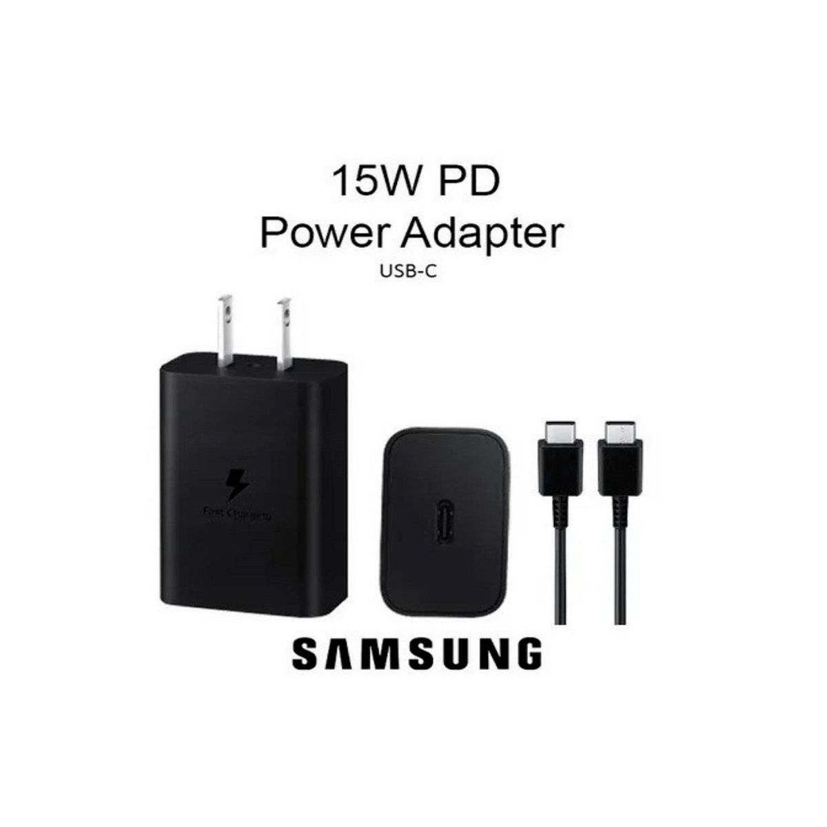 SAMSUNG - Samsung - Cargador de pared tipo C de 15 W (cable USB-C)