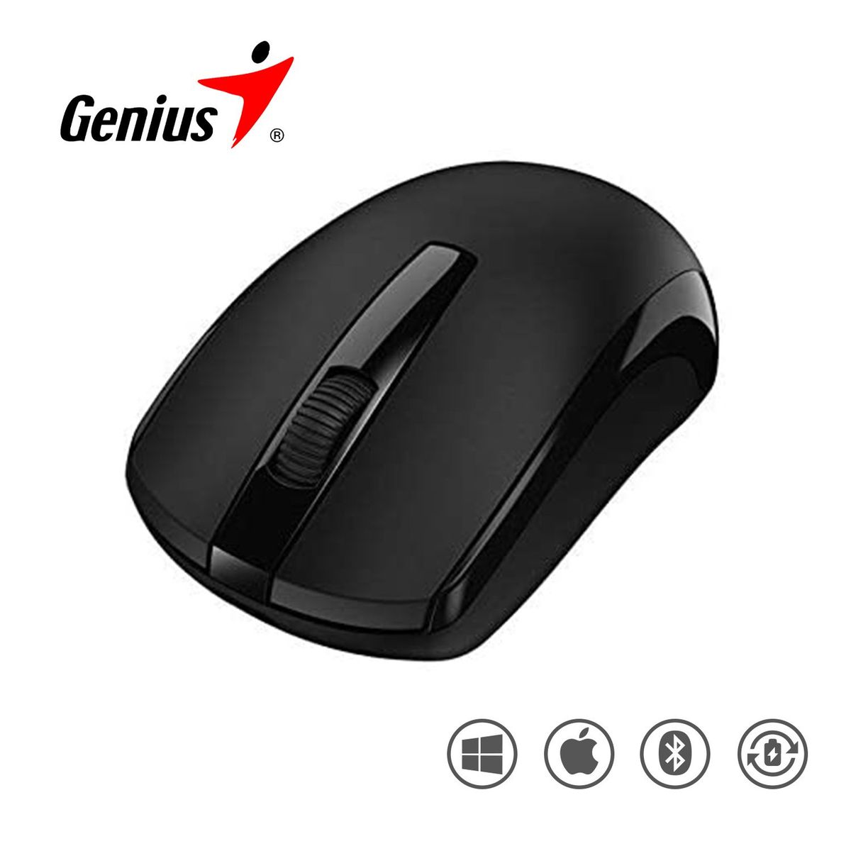 GENIUS - Mouse Inalambrico Genius ECO-8100 C-Bateria Recargable - Black Channel