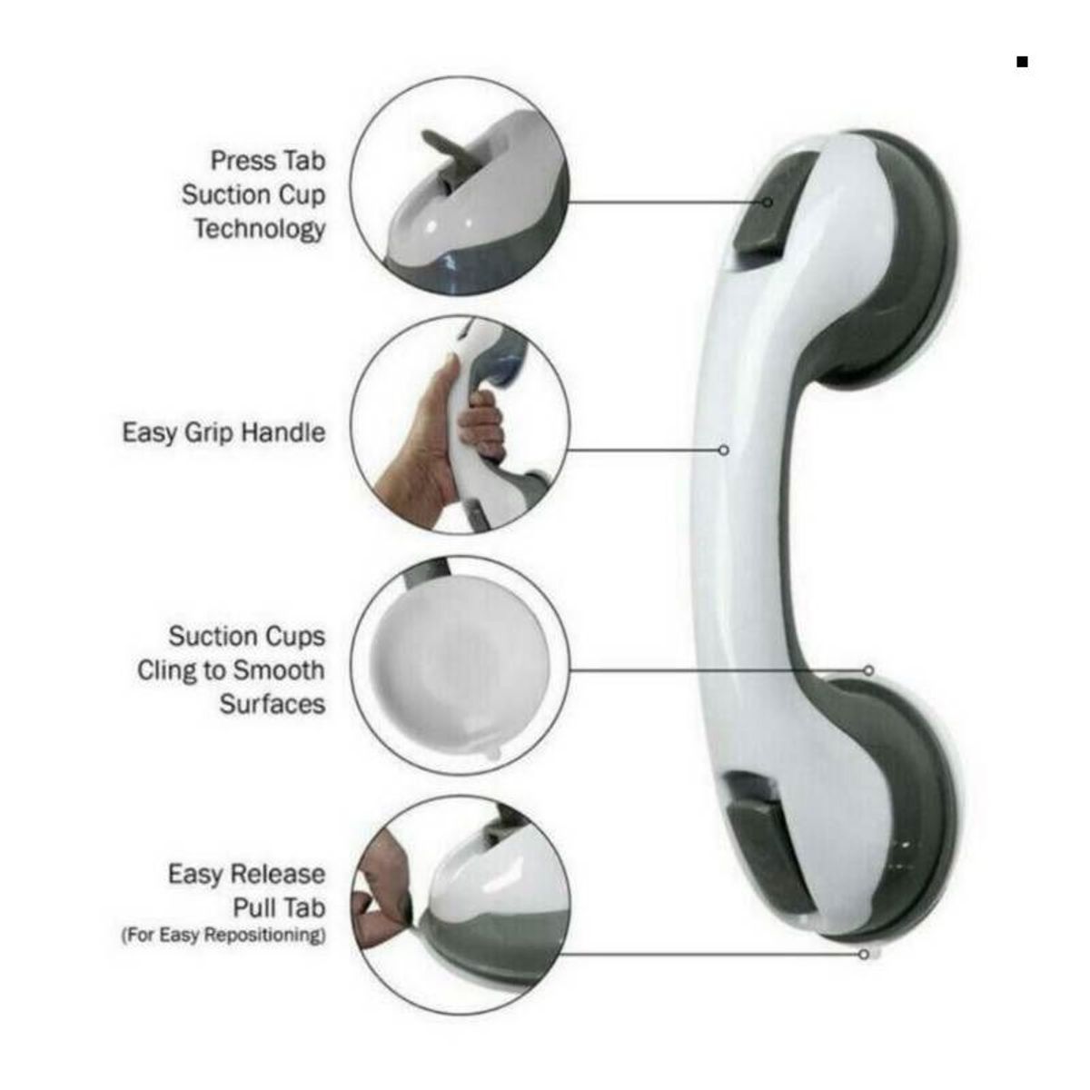 GENERICO - Agarradera Para Baño Manija Para Ducha Baño Tina Adulto Mayor