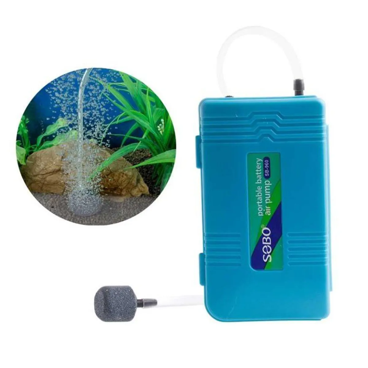 GENERICO - Bomba De Aire Para Pecera Acuario 1 Salida Sobo A Baterias