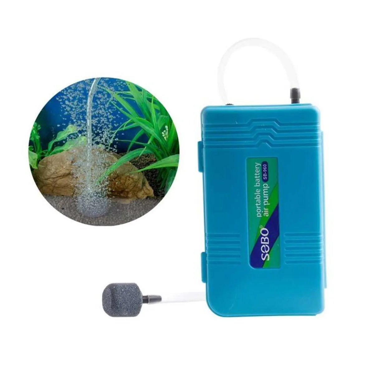 GENERICO - Bomba De Aire Para Pecera Acuario 1 Salida Sobo A Baterias